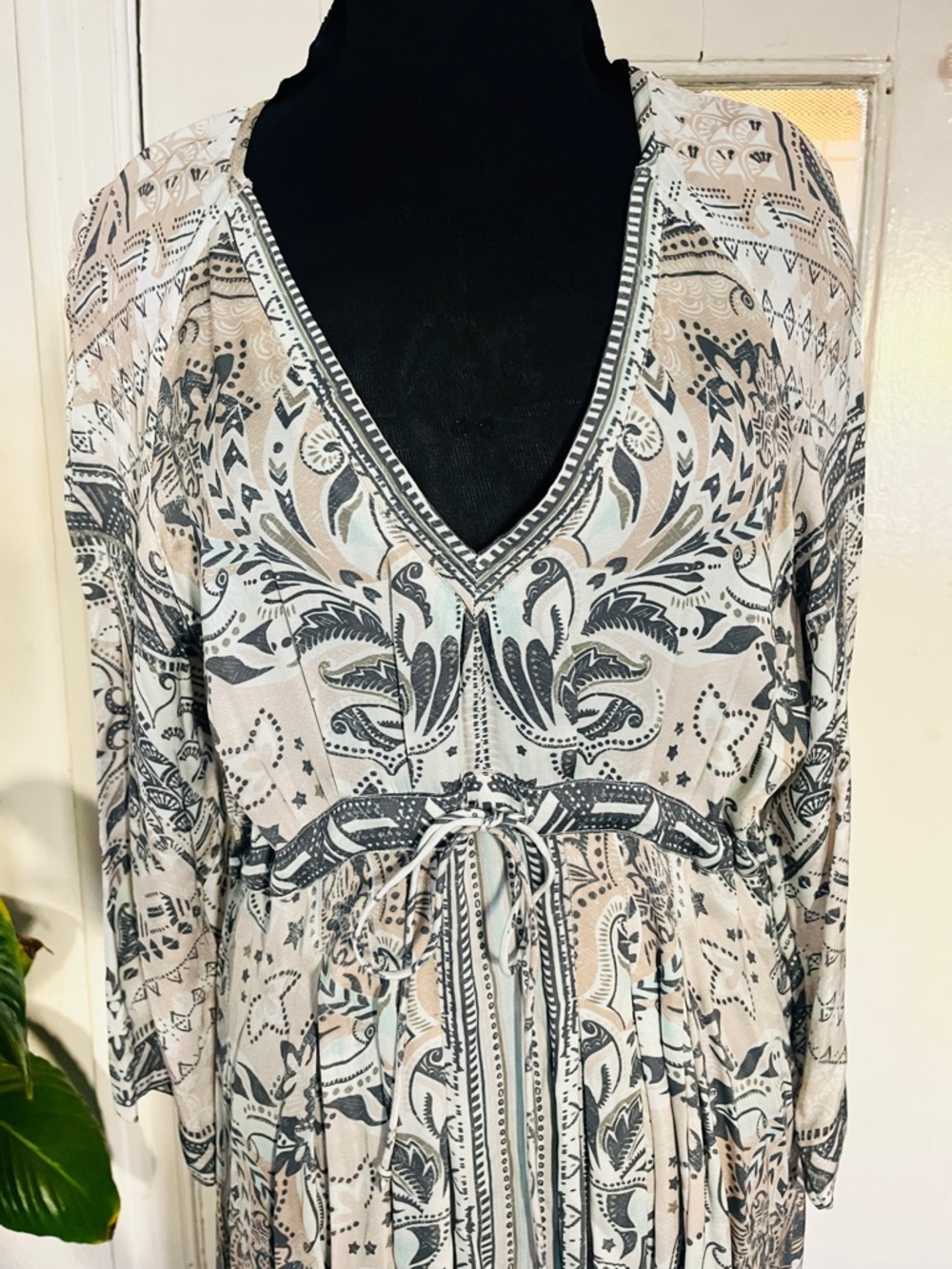 Odd Molly Cream and Black Bohemian Printed Maxi Dress - Picture 4 of 9
